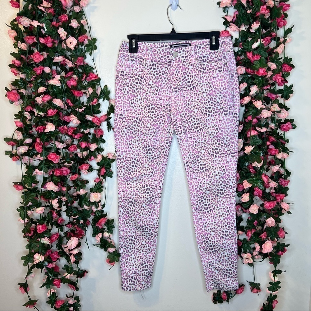 Kardashian Kollection Pink Leopard Skinny Jeans